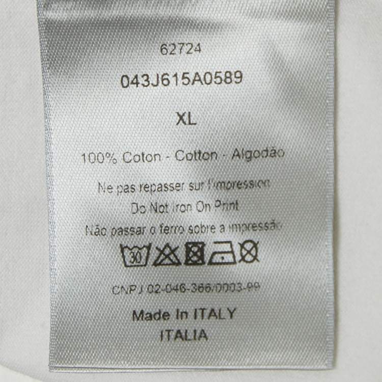 Pre Owned Dior Homme White Atelier Print Crew Neck T-Shirt XL