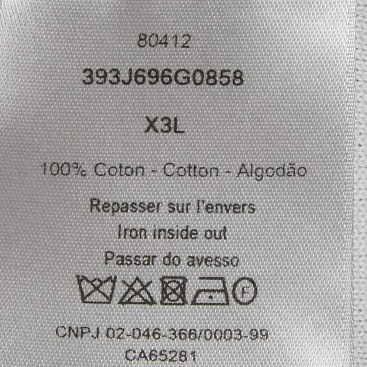 مملوكة مسبقًا Dior Homme Grey Logo Print Terry Crew Neck T-Shirt 3XL