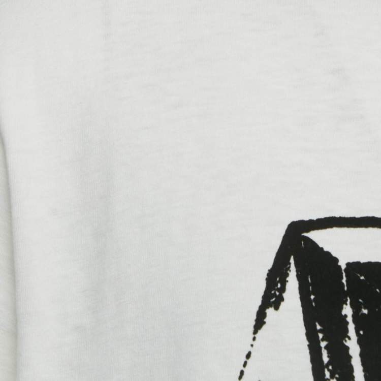 Pre Owned Dior Homme White Logo Flocked Cotton T-Shirt 3XL