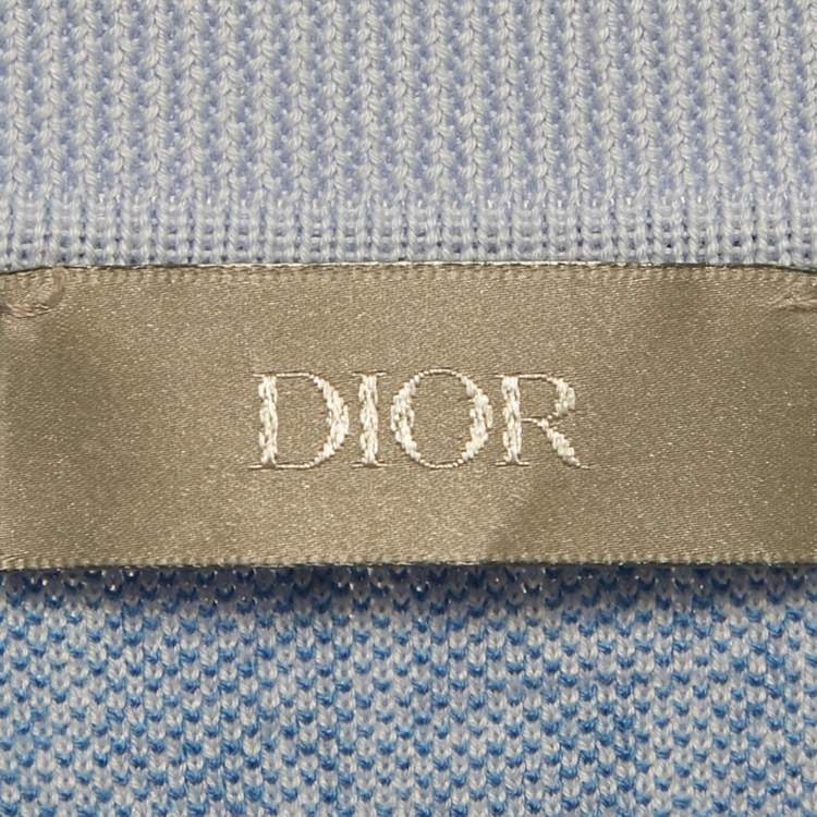 Pre Owned Dior Homme Blue Oblique Jersey Polo T-Shirt XXXL