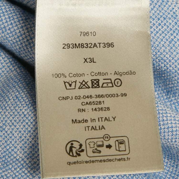 Pre Owned Dior Homme Blue Oblique Jersey Polo T-Shirt XXXL