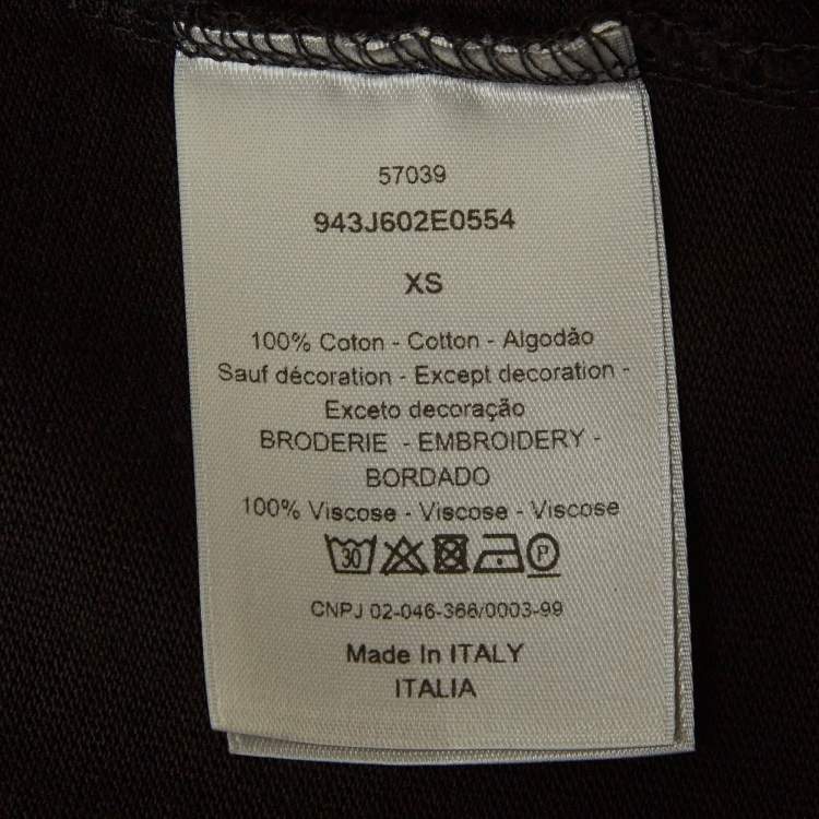 Pre Owned Dior Homme Black Logo Embroidered Cotton T-Shirt XS 