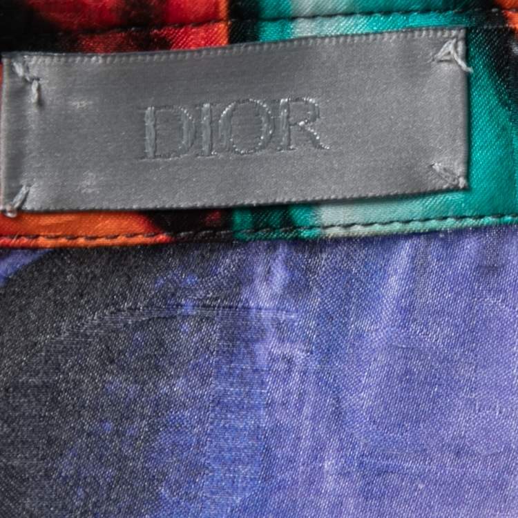 Pre Owned Dior X Kenny Scharf Multicolor Swirl Oblique Silk Shirt S