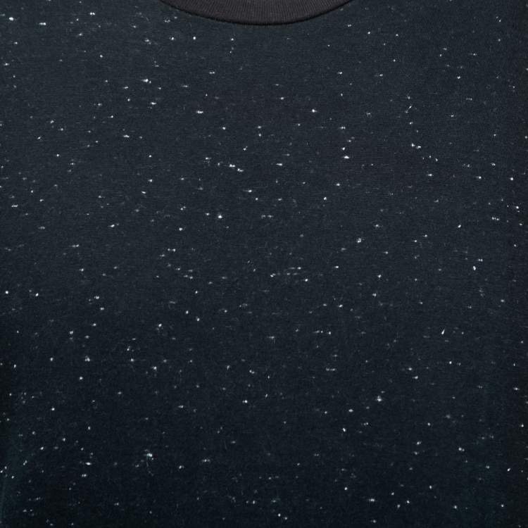 Pre Owned Dior Homme Dark Blue Bee-Embroidered Cotton Crewneck T-Shirt M