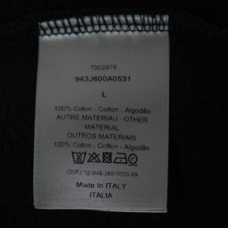 Pre Owned Dior Homme Black Cotton CD Logo Embroidered Hoodie L