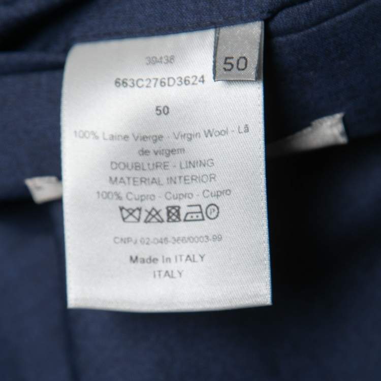 Pre Owned Dior Homme Blue Wool Single-Breasted Blazer L