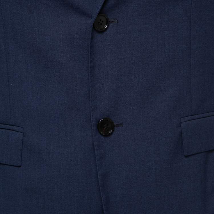 Pre Owned Dior Homme Blue Wool Single-Breasted Blazer L