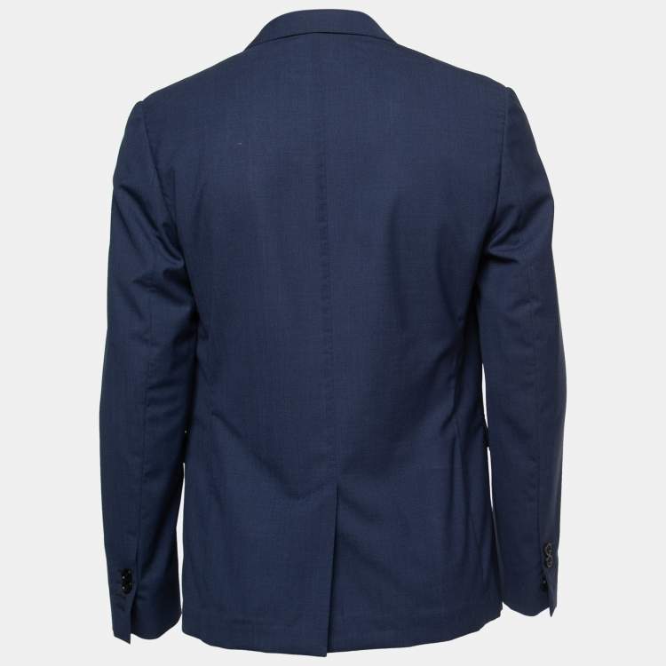 Pre Owned Dior Homme Blue Wool Single-Breasted Blazer L