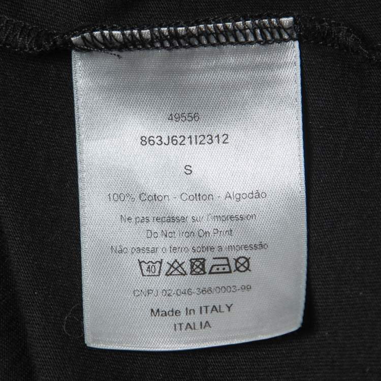 Pre Owned Dior Homme Black Atelier Print Cotton Crew Neck T-Shirt S