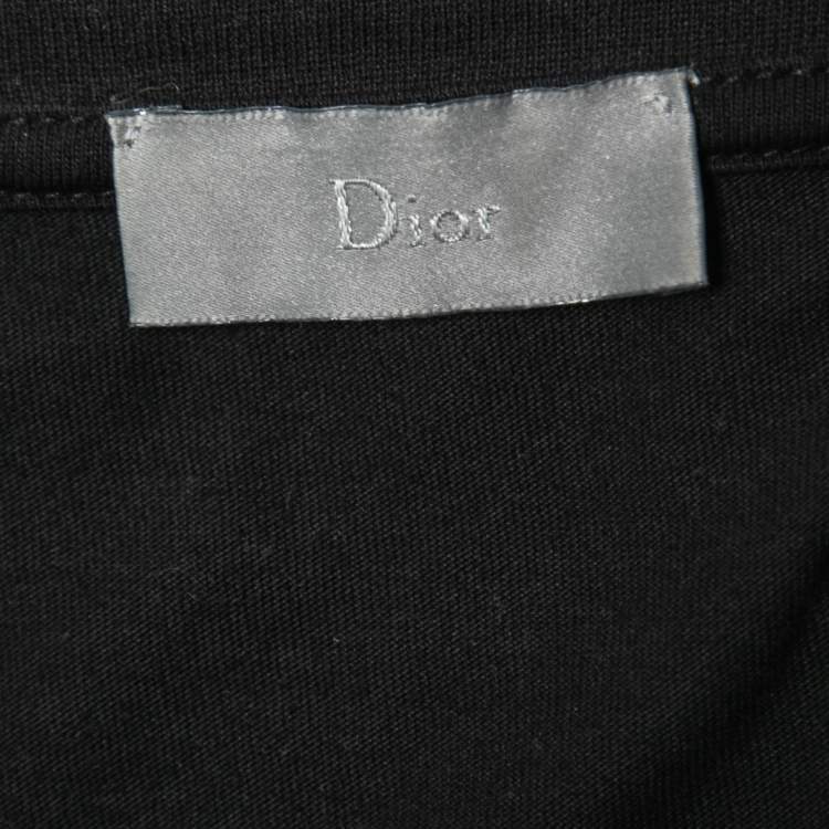 Pre Owned Dior Homme Black Atelier Print Cotton Crew Neck T-Shirt S