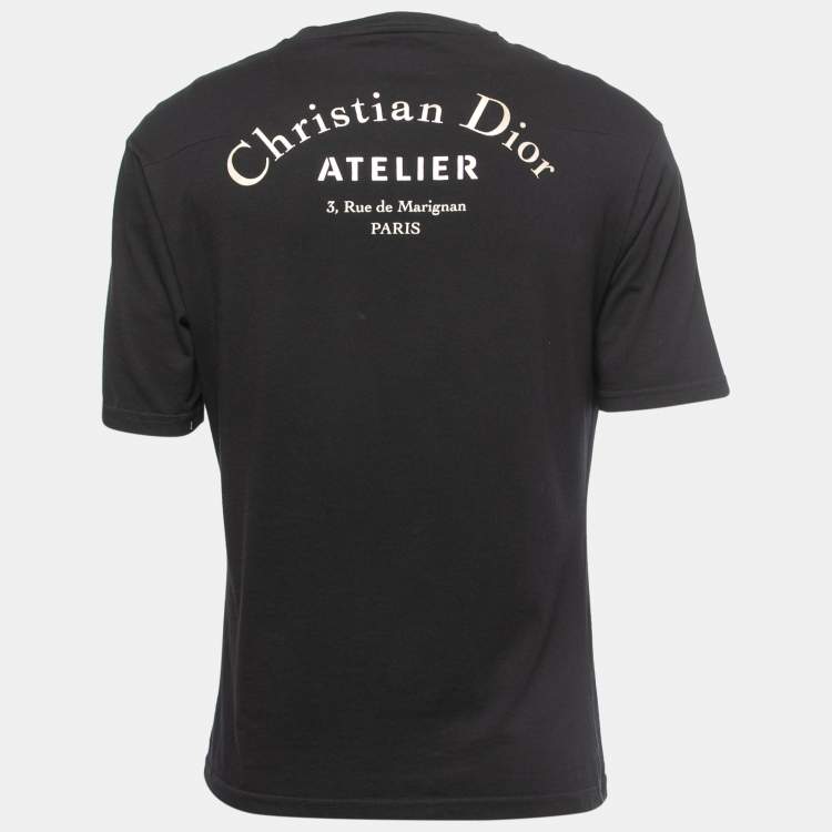 Dior Homme Black Atelier Print Cotton Crew Neck T-Shirt S