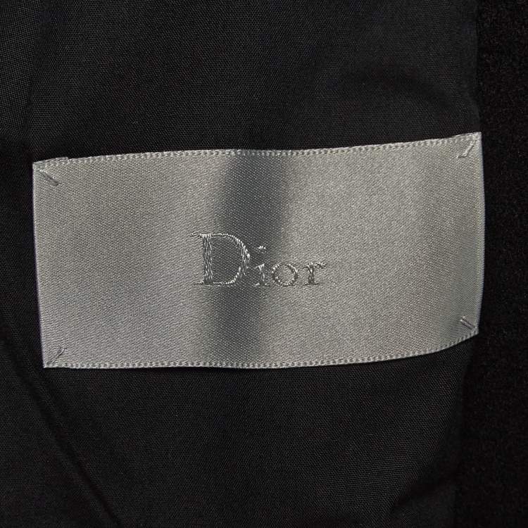 Pre Owned Dior Homme Black Wool Double Breasted Coat L