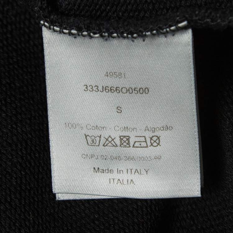 Pre Owned Dior Homme Black Embroidered Cotton Knit Crew Neck Sweatshirt S