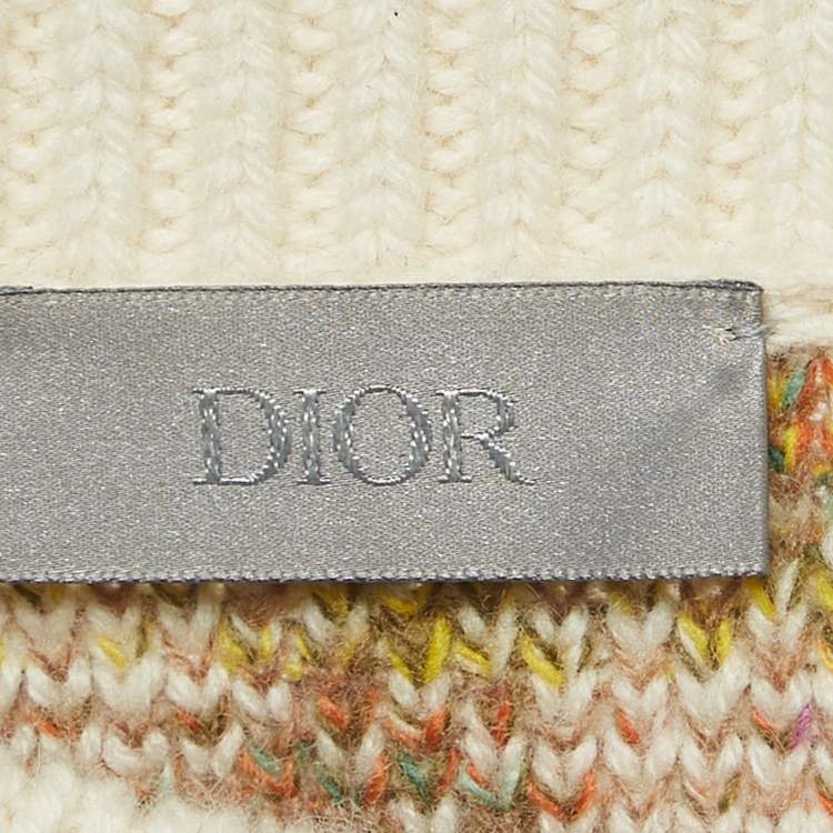 Pre Owned Dior Homme Multicolor Oblique Rib Knit Crew Neck Sweater M