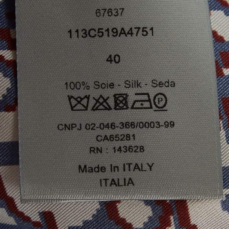 مملوكة مسبقًا Dior Homme Blue Oblique Pixel Printed Silk Short Sleeve Shirt XS