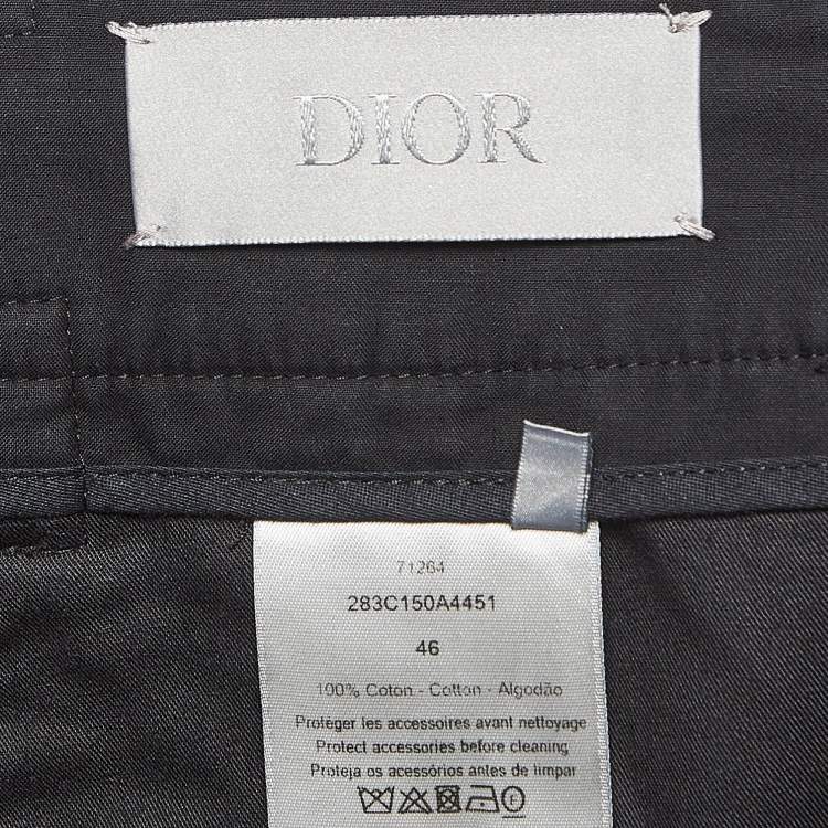 Pre Owned Dior Homme Black Cotton Belted Cargo Shorts S
