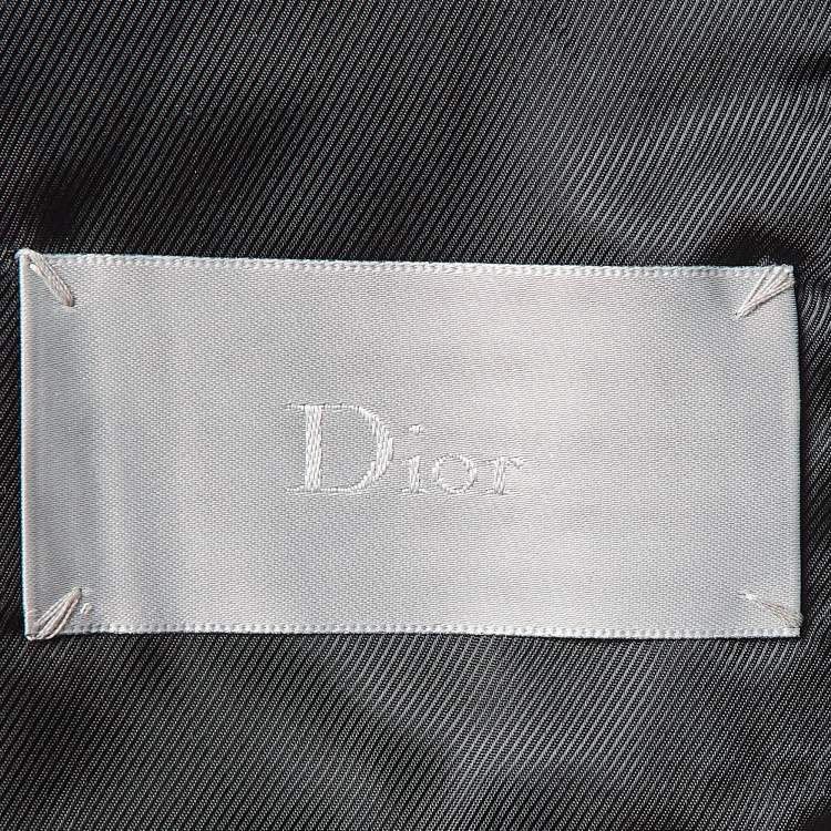 Pre Owned Dior Homme Black Leather Bomber Jacket M