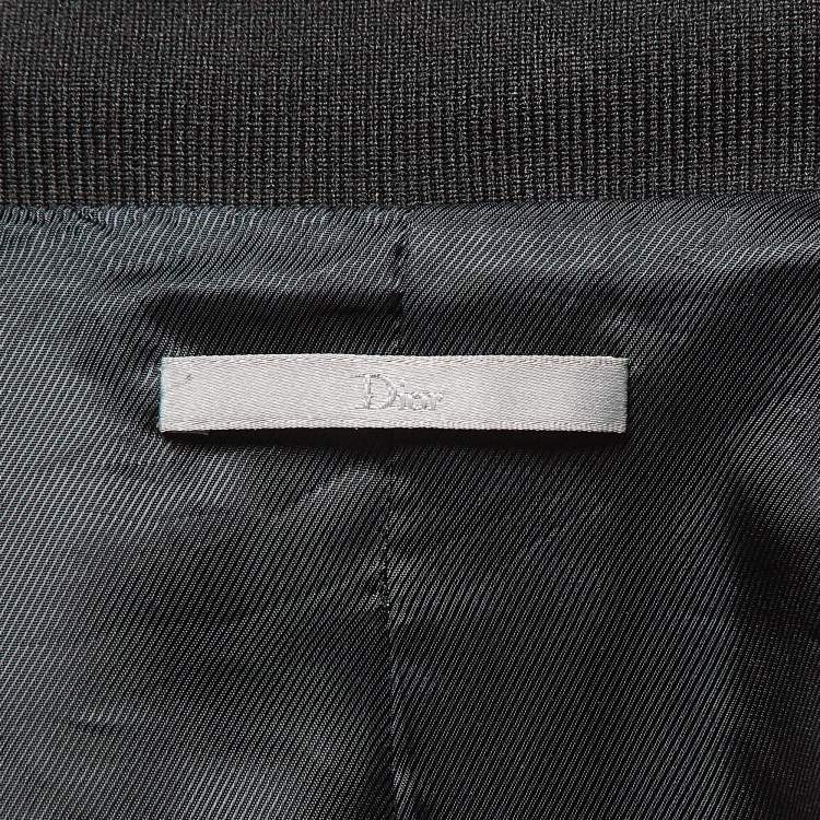 Pre Owned Dior Homme Black Leather Bomber Jacket M
