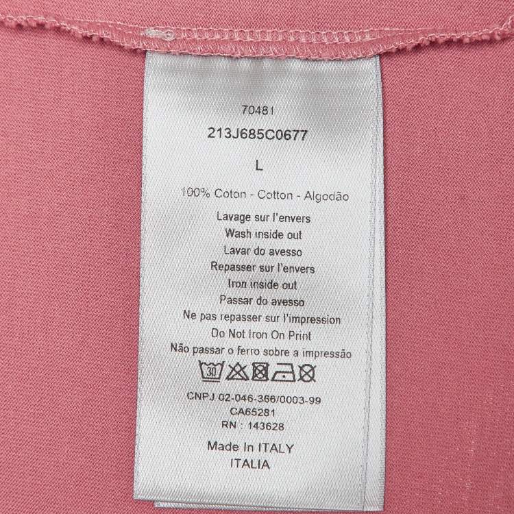Pre Owned Dior Homme X Travis Pink Printed Cotton T-Shirt L