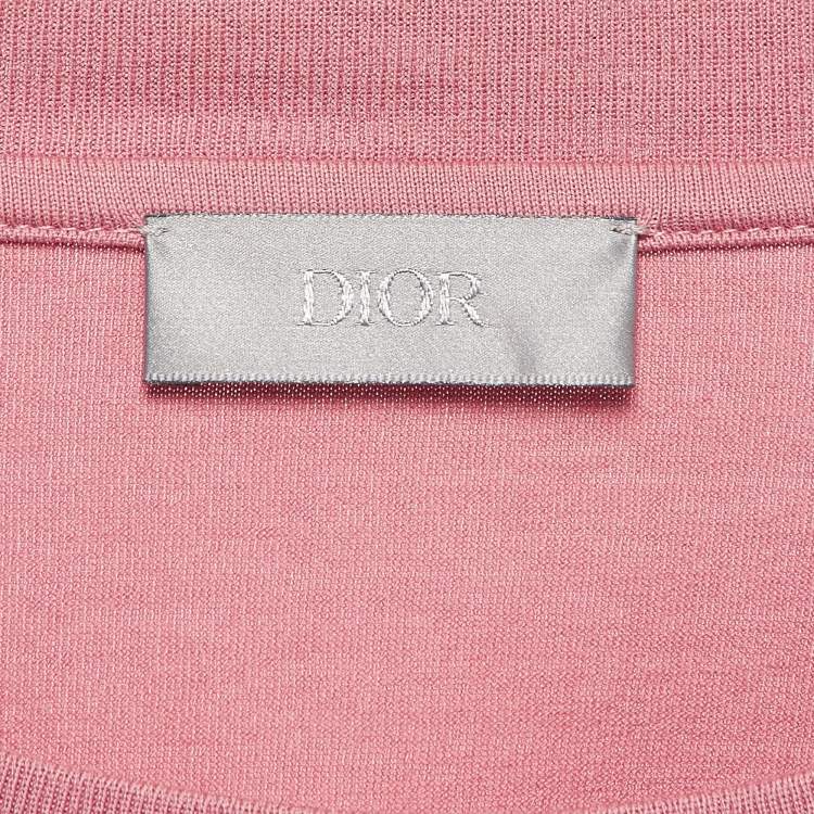 Pre Owned Dior Homme X Travis Pink Printed Cotton T-Shirt L