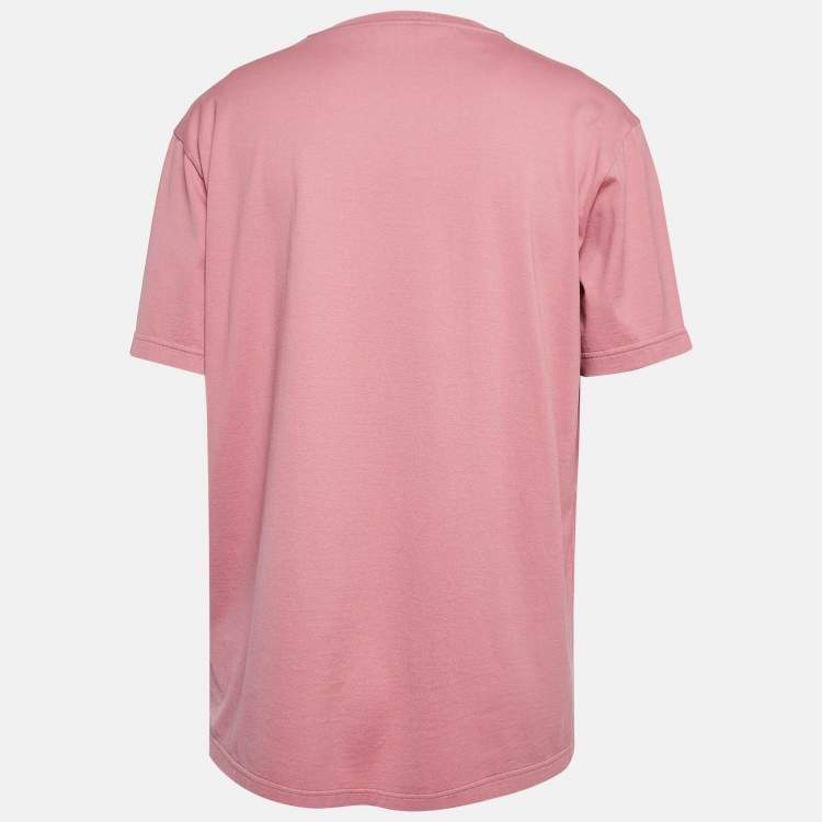 Pre Owned Dior Homme X Travis Pink Printed Cotton T-Shirt L
