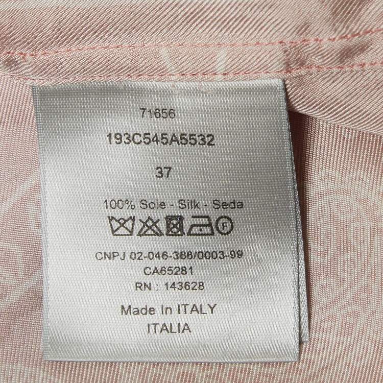 Pre Owned Dior Homme Pink Bandana Print Silk Shirt XS