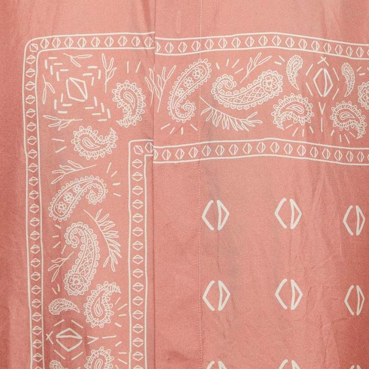Pre Owned Dior Homme Pink Bandana Print Silk Shirt XS