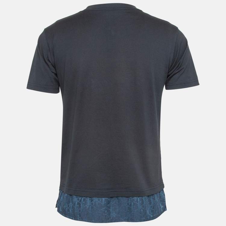 Dior Homme Blue Layered Oblique Cotton T Shirt XS Dior Homme TLC