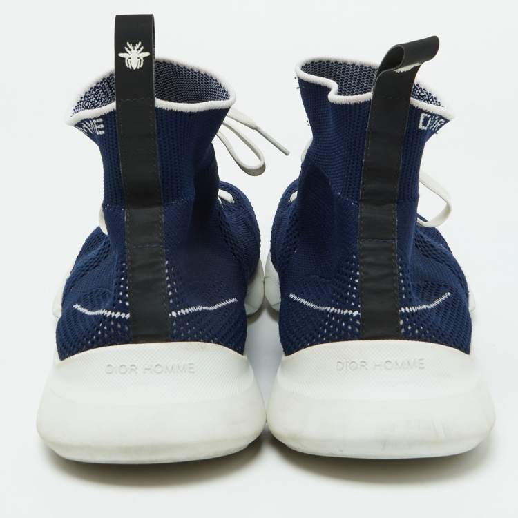 Pre Owned Dior Homme Blue Knit Fabric B21 Sock Sneakers Size 41