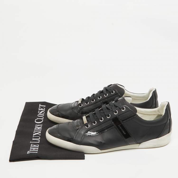 Pre Owned Dior Homme Black Patent and Leather Low Top Sneakers Size 43