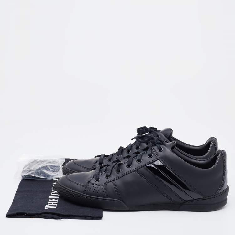 Pre Owned Dior Homme Black Patent and Leather Low Top Sneakers Size 42