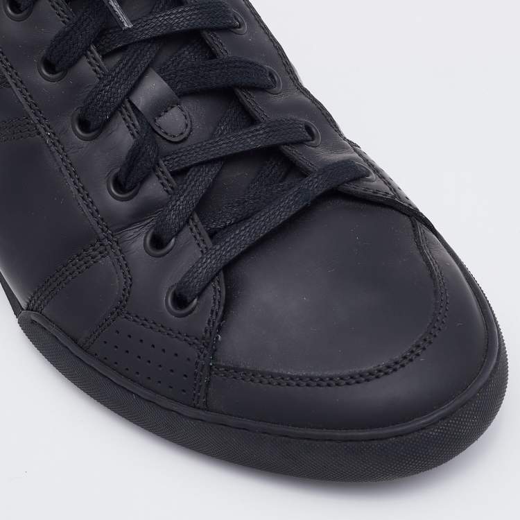 Pre Owned Dior Homme Black Patent and Leather Low Top Sneakers Size 42