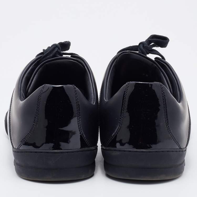 Pre Owned Dior Homme Black Patent and Leather Low Top Sneakers Size 42