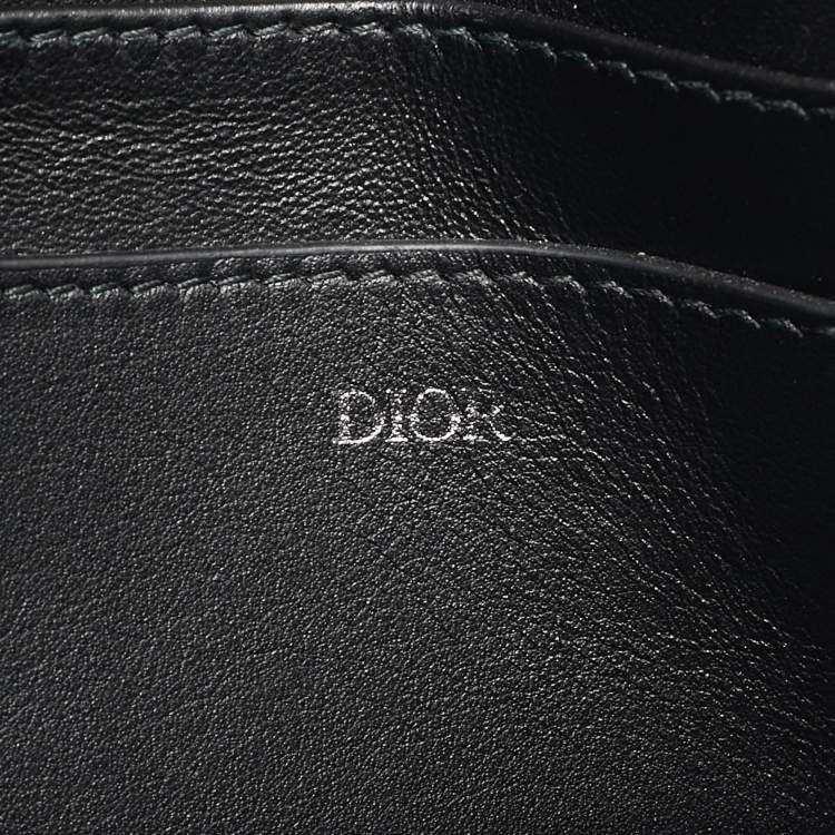 Pre Owned Dior Black CD Diamond Coated Canvas and Leather Toiletry Pouch