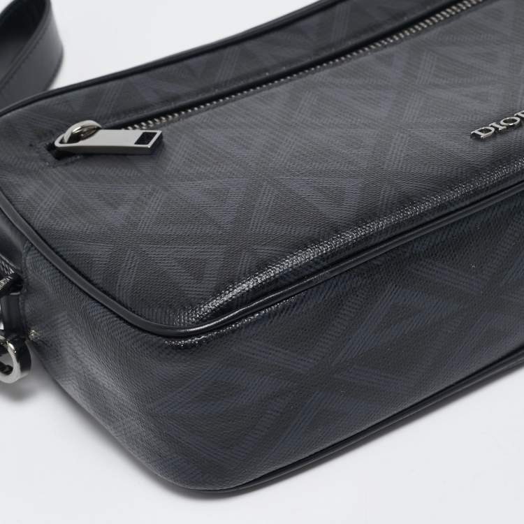 Pre Owned Dior Black CD Diamond Coated Canvas and Leather Toiletry Pouch
