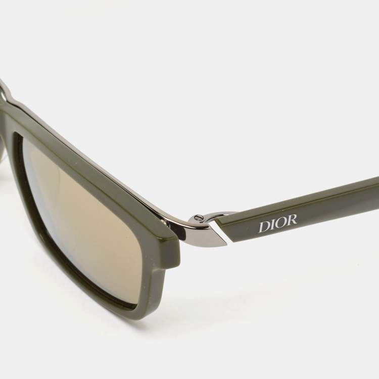 Pre Owned Dior Olive Green Mirrored Diorider S2U Sunglasses