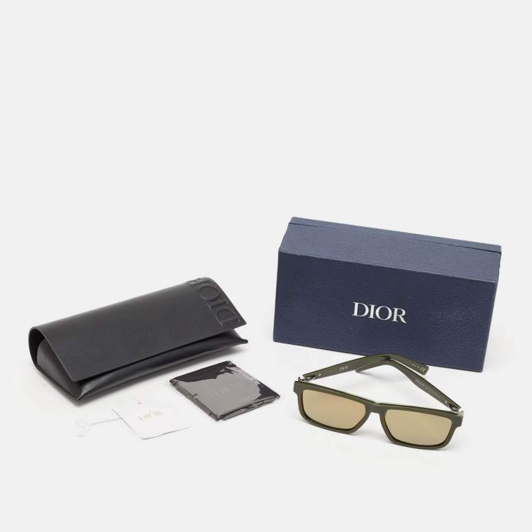 Pre Owned Dior Olive Green Mirrored Diorider S2U Sunglasses