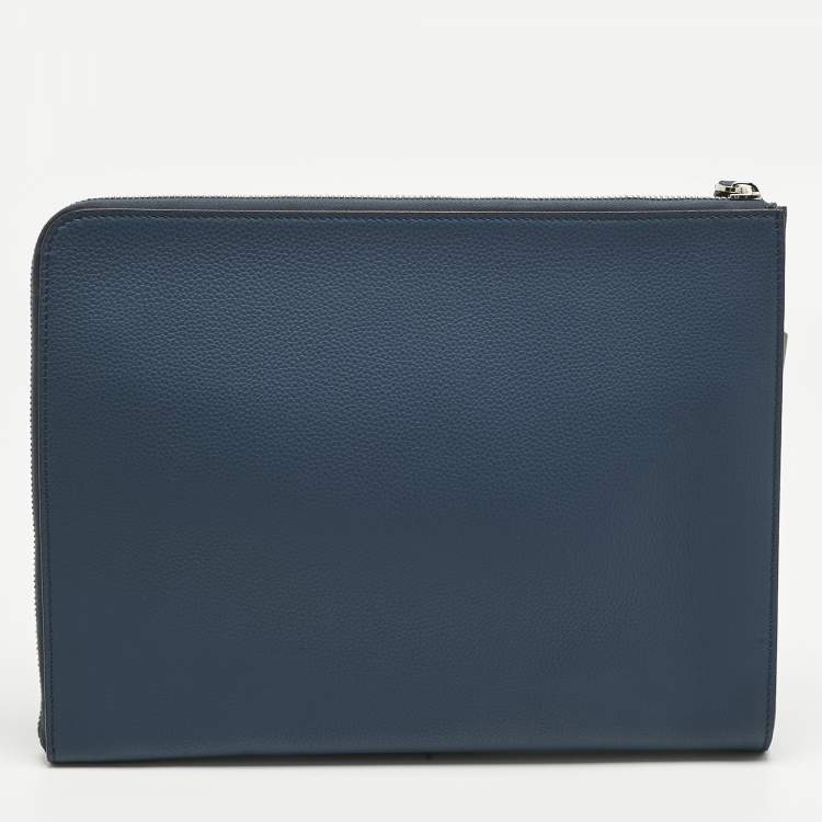 Pre Owned Dior Dark Blue Leather Document Case