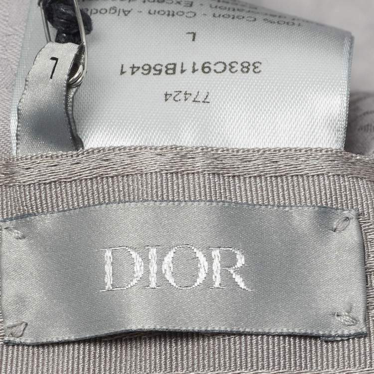 Pre Owned Dior Homme Pink Canvas Logo Embroidered Baseball Cap L