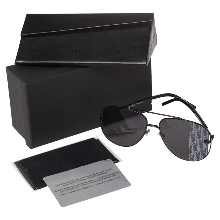 Pre Owned Dior Black Metal DIORSCALE Aviator Sunglasses