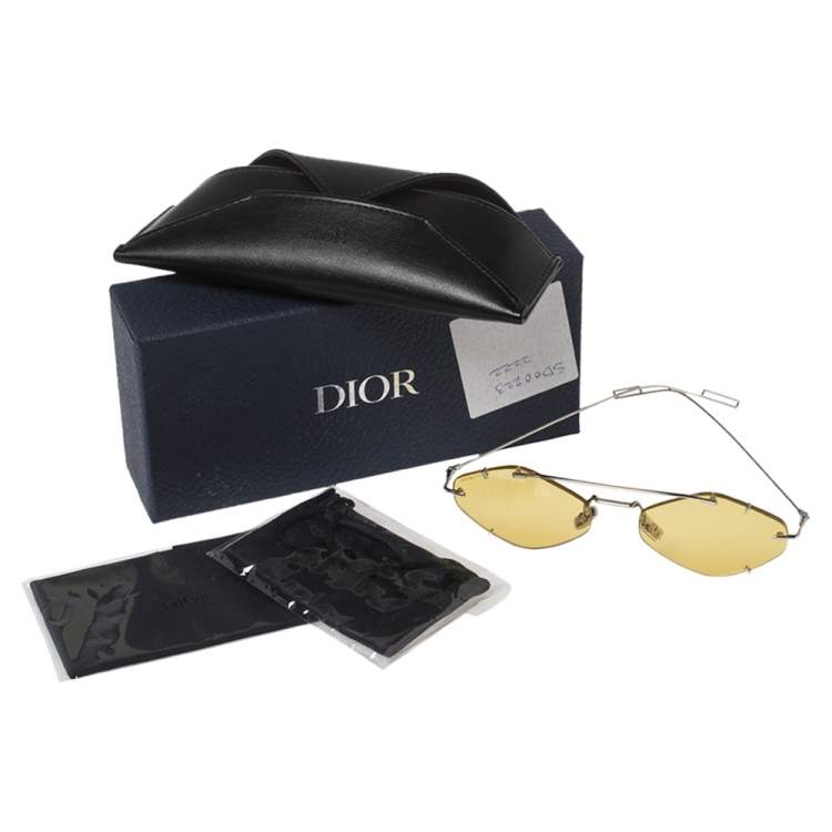 Pre Owned Dior Silver/Yellow 010J9 Dior Inclusion Sunglasses