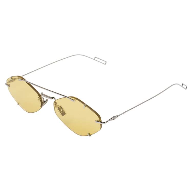 Pre Owned Dior Silver/Yellow 010J9 Dior Inclusion Sunglasses
