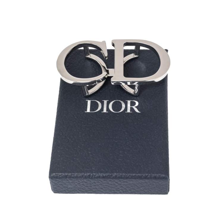 Pre Owned Dior Silver Tone Metal CD Logo Belt Buckle