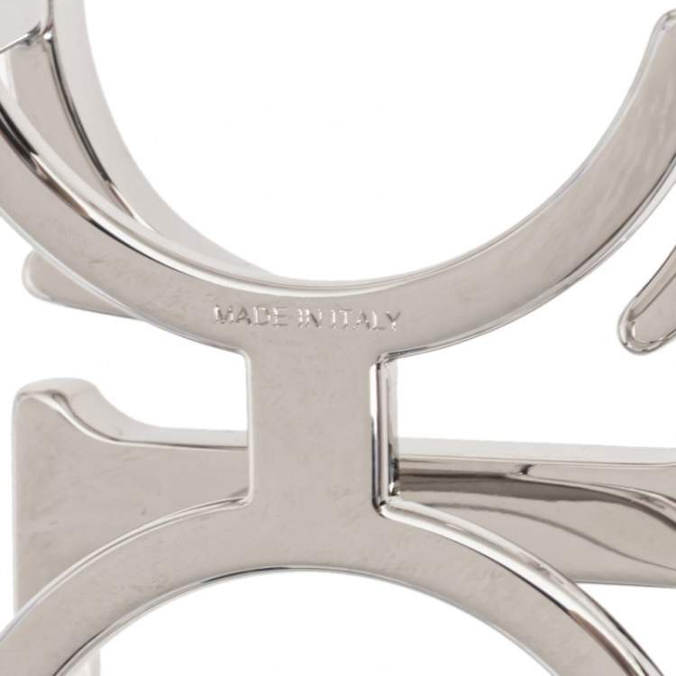 Pre Owned Dior Silver Tone Metal CD Logo Belt Buckle
