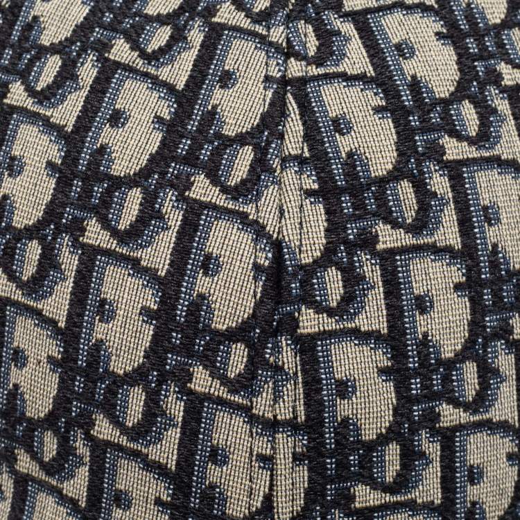 Pre Owned Dior Homme Navy Blue Oblique Jacquard Baseball Cap L