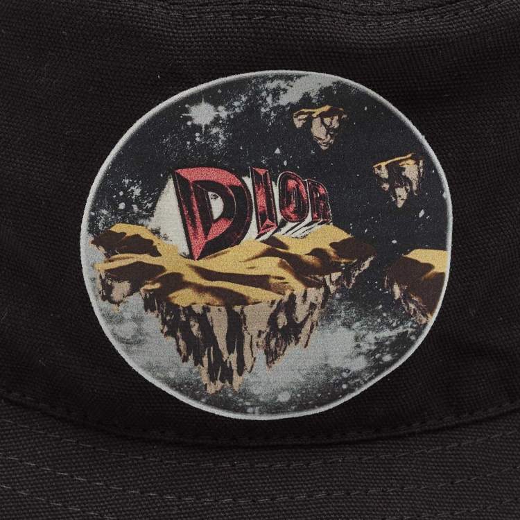 Pre Owned Dior Homme Black Cotton Dune Bucket Hat S