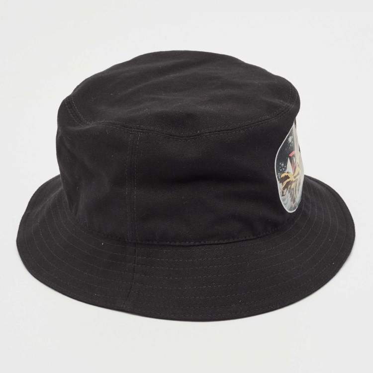 Pre Owned Dior Homme Black Cotton Dune Bucket Hat S