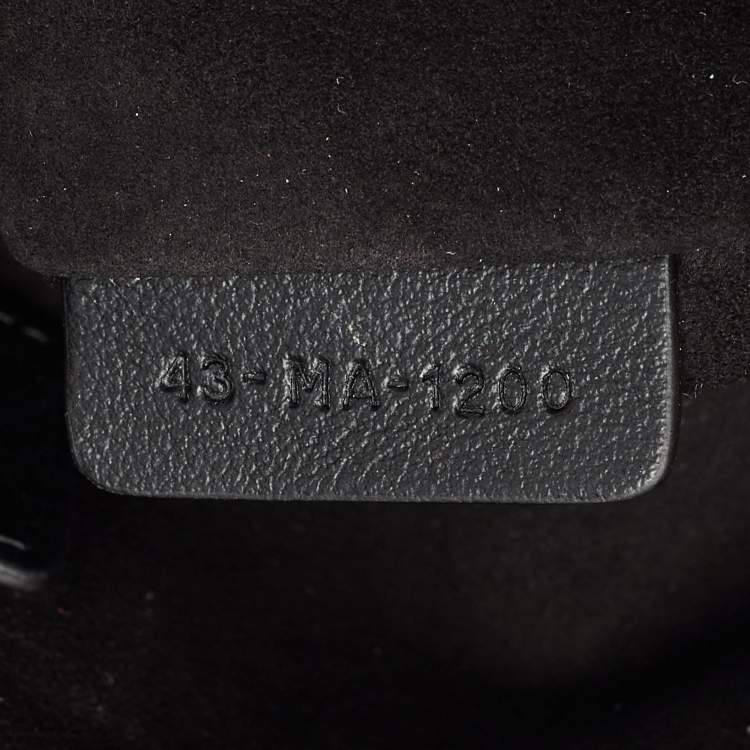 Pre Owned Dior Black Leather Medium Dior Stripe Pouch