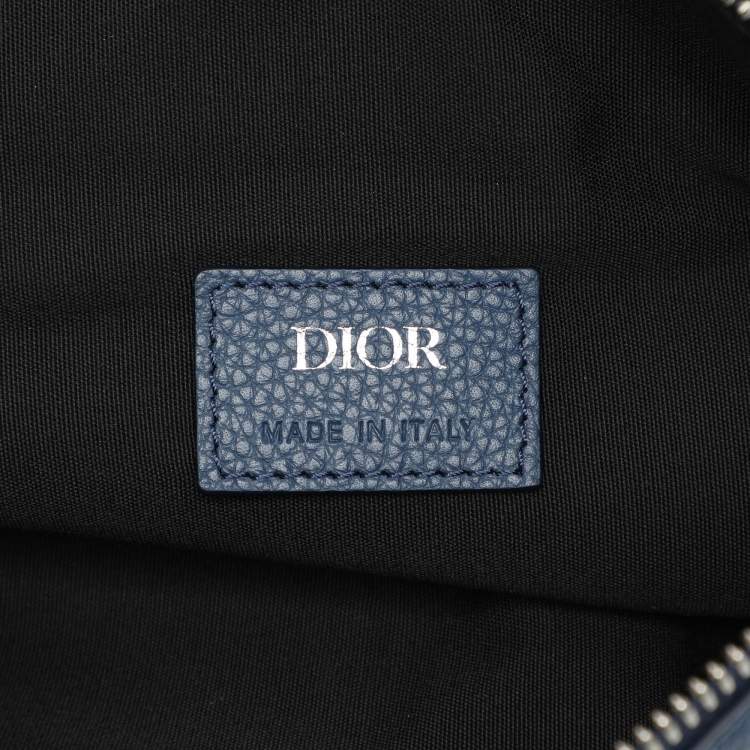 Pre Owned Dior Blue Leather Kim Jones Saddle Bag
