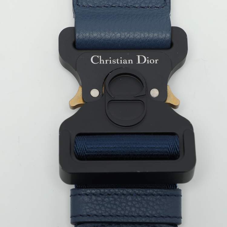 Pre Owned Dior Blue Leather Kim Jones Saddle Bag